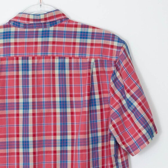 Gap Slim Fit Plaid Short Sleeve Button Front Shirt Mens Large - Picture 6 of 6